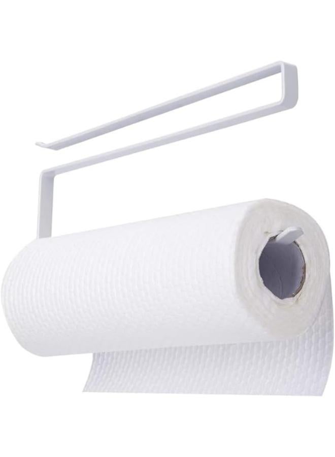 Metal Under Cabinet Mount Hanging Paper Towel Rack Contains Strong Bearing Capacity And Designed With S Shaped Practical For Home - White  - Image 1