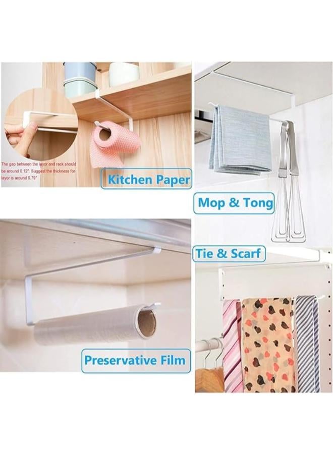 Metal Under Cabinet Mount Hanging Paper Towel Rack Contains Strong Bearing Capacity And Designed With S Shaped Practical For Home - White  - Image 3