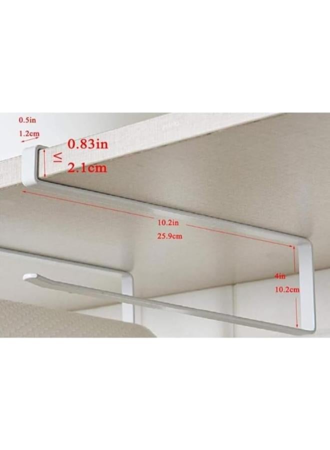 Metal Under Cabinet Mount Hanging Paper Towel Rack Contains Strong Bearing Capacity And Designed With S Shaped Practical For Home - White  - Image 4