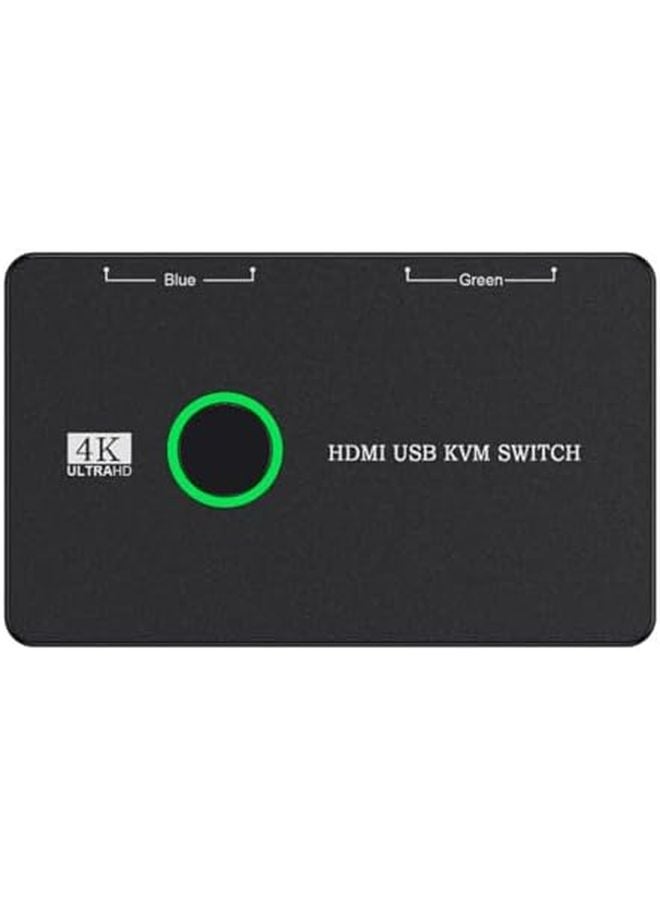 مفتاح تبديل KVM بمنفذين USB لمشاركة لوحة المفاتيح والفأرة والطابعة بين جهازي كمبيوتر - Image 1