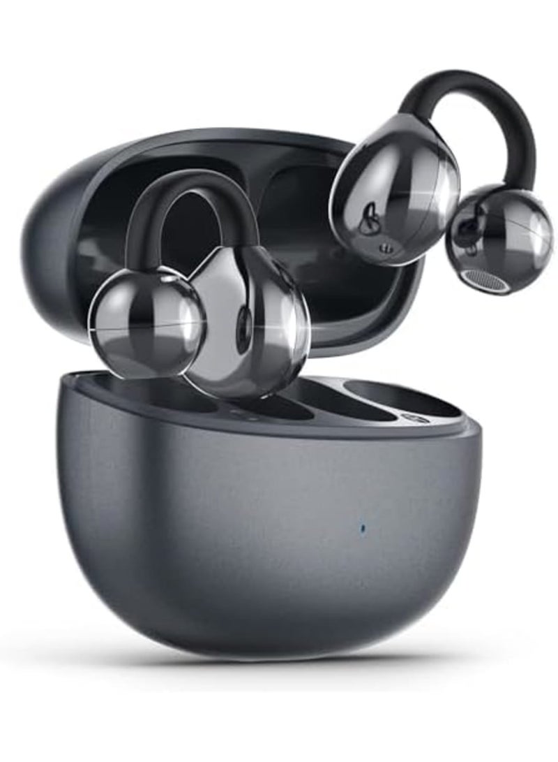 SYOSI Open Ear Earbuds, Wireless Bluetooth 5.4 Over Ear Headphones with Mic, 42H Playtime, Comfortable Air Conduction Earbuds for Sports, Running, Workouts, Glasses Wearers (Black) - Image 1
