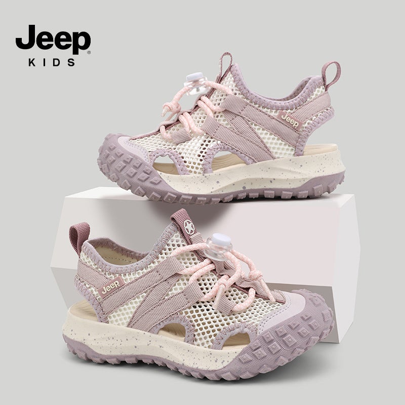 Jeep Kidsren'S Sports Shoes Summer Cut Out Breathable Mesh Shoes Boys' Shoes Outdoor River Tracing Shoes Wading - Image 4