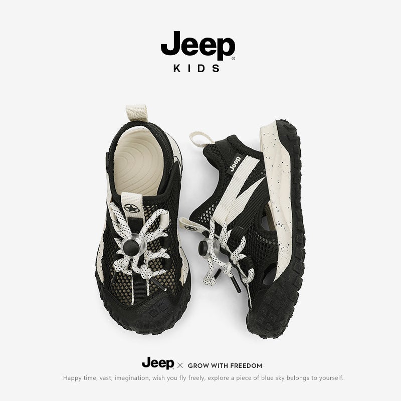 Jeep Kidsren'S Sports Shoes Summer Cut Out Breathable Mesh Shoes Boys' Shoes Outdoor River Tracing Shoes Wading - Image 3