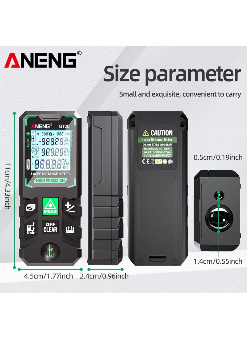 ANENG - 50M/70M/100M/120M Digital Green Laser Distance Meter with Bubble Level Handheld Green Beam Laser Measure LCD Mini Outdoor Range Finder Distance/Area/Volume/Pythagorean Measuring Tool Unit Switching - Image 1