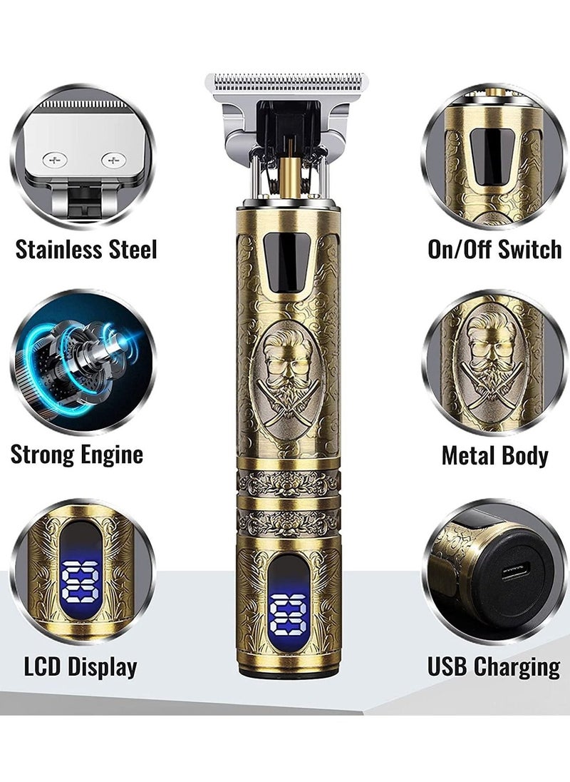 Beard Trimmer for Mens, Rechargeable Electric Hair Clippers with LCD Screen, Titanium Precision T Blade Trimmer for Families and Barber Gift - Image 2