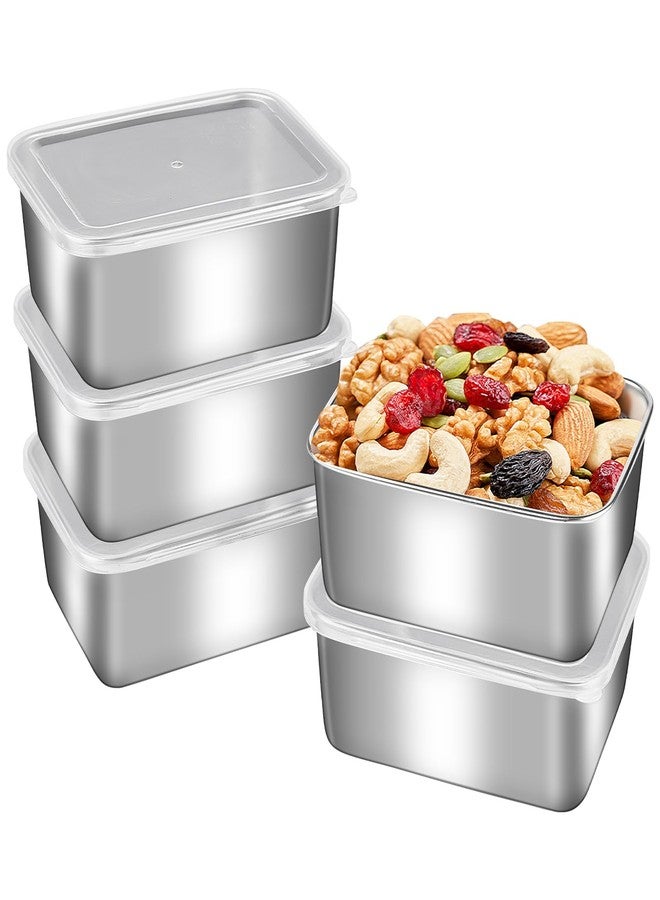GIUOIDUO 5PC-LStainless Steel fresh- keeping container with cover refrigerator refrigerating container packing box garnish box outdoor picnic boxFood Storage，Prep Containers Metal Lunch Container for Office - Image 1