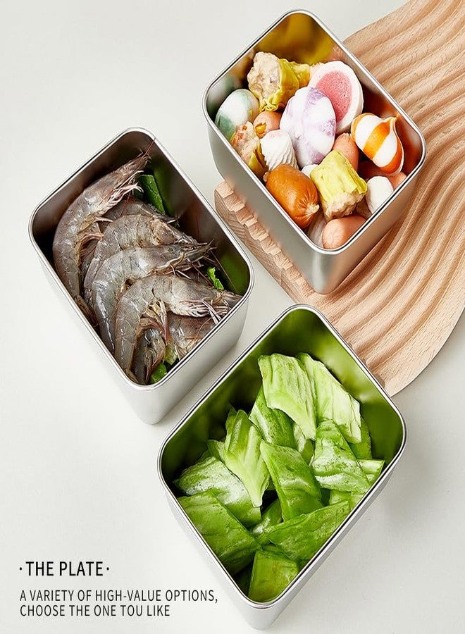 GIUOIDUO 5PC-LStainless Steel fresh- keeping container with cover refrigerator refrigerating container packing box garnish box outdoor picnic boxFood Storage，Prep Containers Metal Lunch Container for Office - Image 3