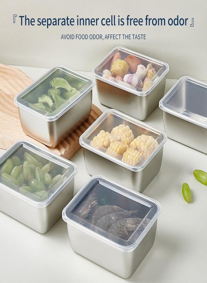 GIUOIDUO 5PC-LStainless Steel fresh- keeping container with cover refrigerator refrigerating container packing box garnish box outdoor picnic boxFood Storage，Prep Containers Metal Lunch Container for Office - Image 4