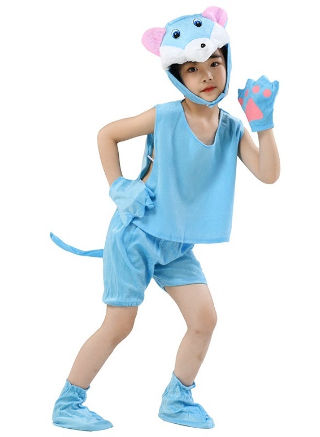NIBEMINENT Children's performance costumes, stage animal performance costumes, summer short-sleeved animal clothing and dress-up - Image 1