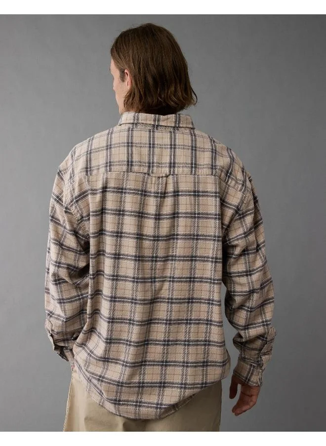 امريكان ايجل AE Everyday Plaid Flannel Button-Up Shirt