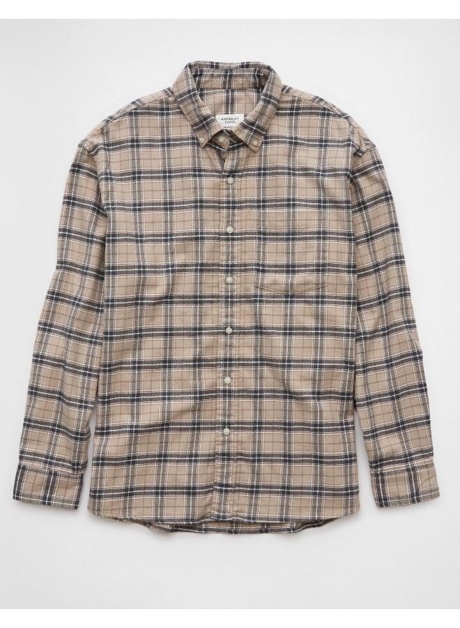 American Eagle AE Everyday Plaid Flannel Button-Up Shirt - Image 3