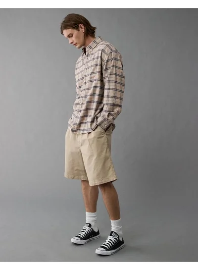 American Eagle AE Everyday Plaid Flannel Button-Up Shirt