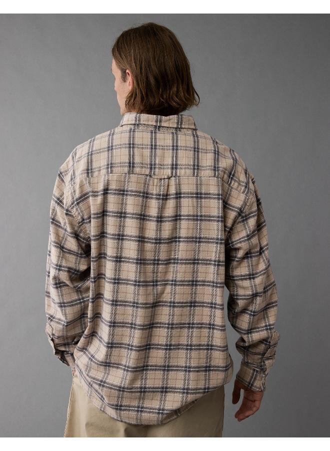 American Eagle AE Everyday Plaid Flannel Button-Up Shirt - Image 4