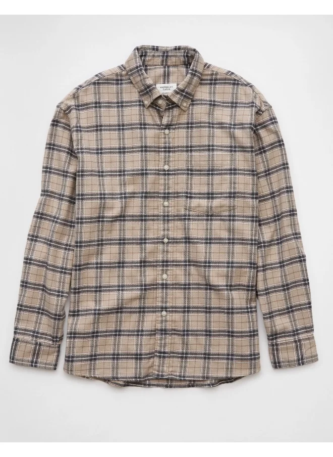 امريكان ايجل AE Everyday Plaid Flannel Button-Up Shirt