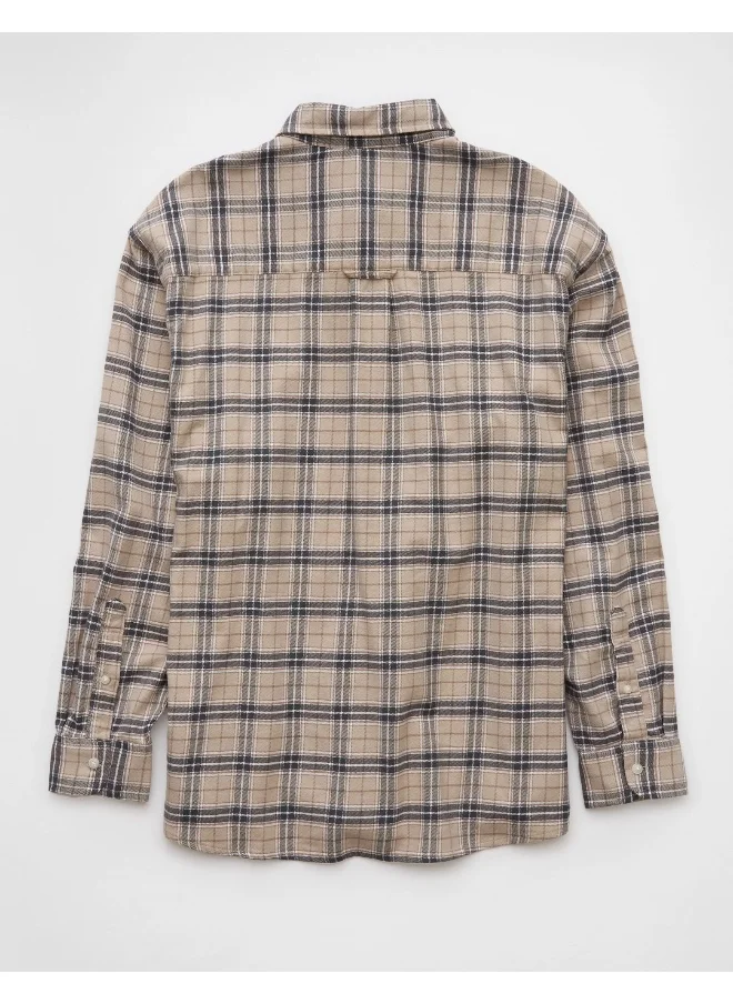 امريكان ايجل AE Everyday Plaid Flannel Button-Up Shirt