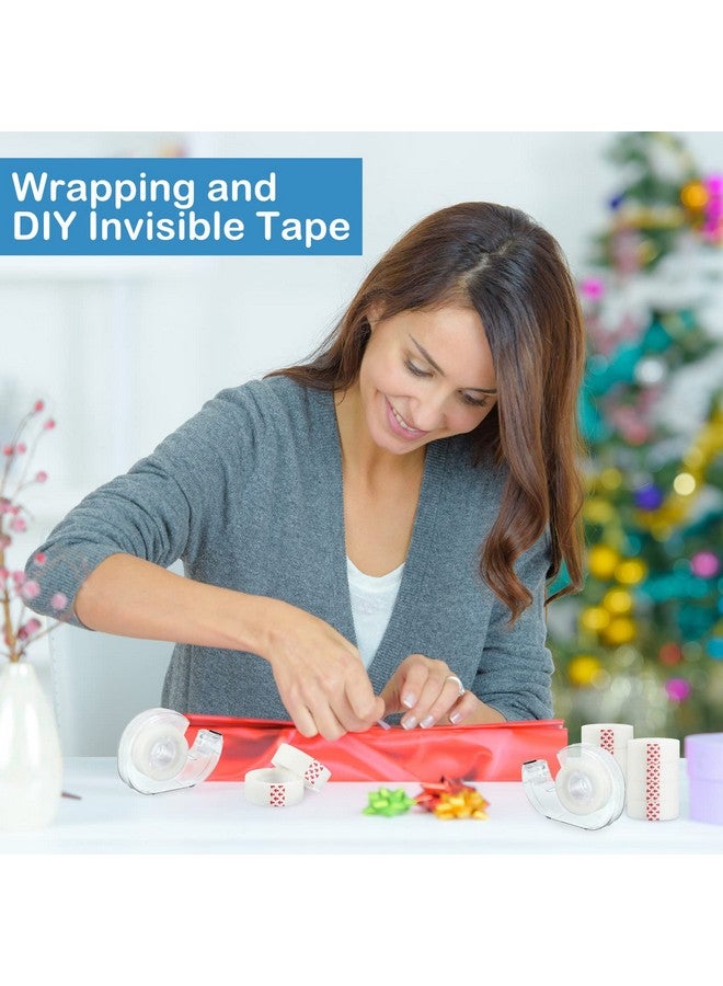 Yahenda 64 Pcs Invisible Tape and Refillable Dispensers 0.7 x 985 Inches Transparent Tape Refills Desk Tape Dispenser for Office Home School - Image 5