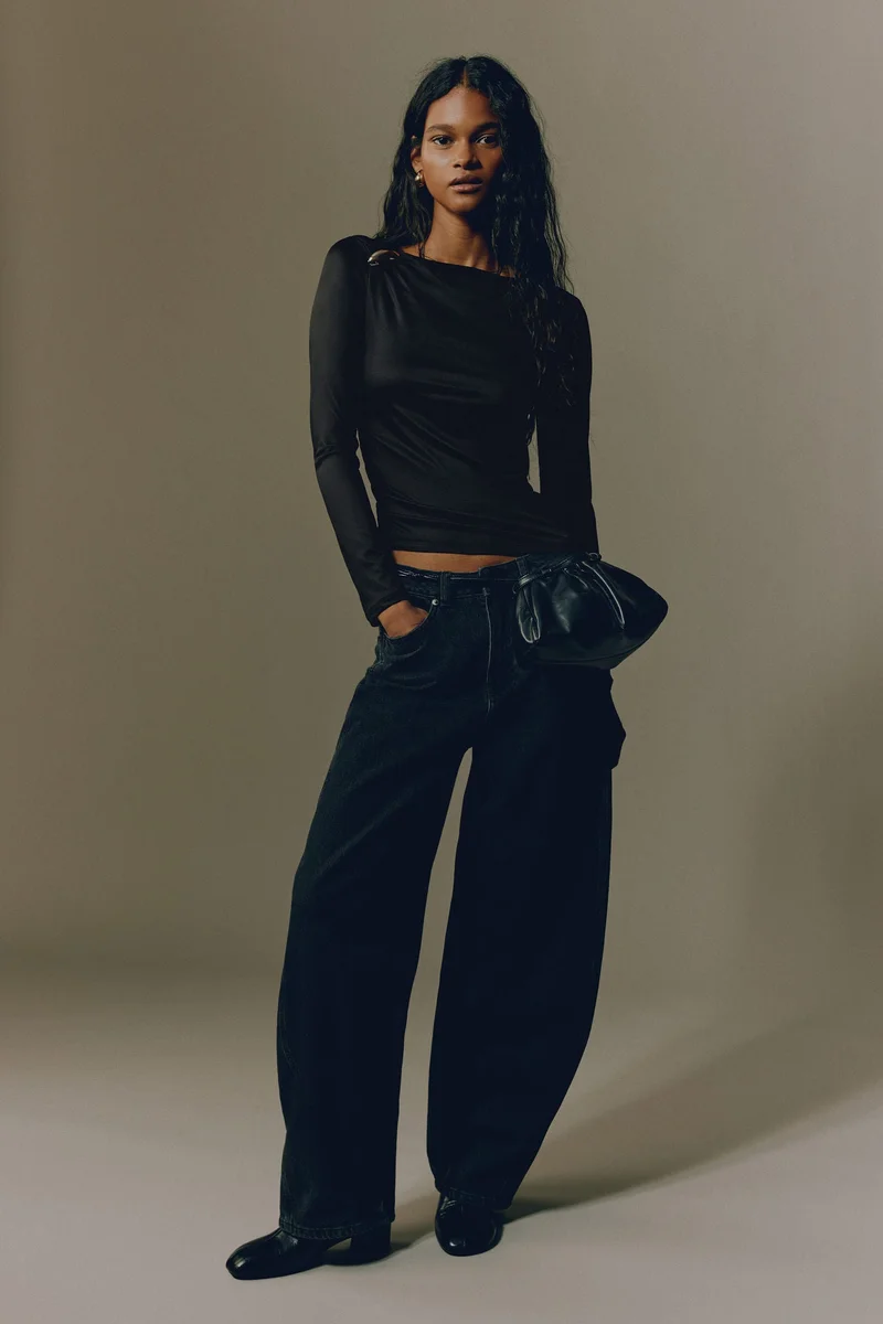 اتش اند ام بلوزة جيرسيه غير متماثلة