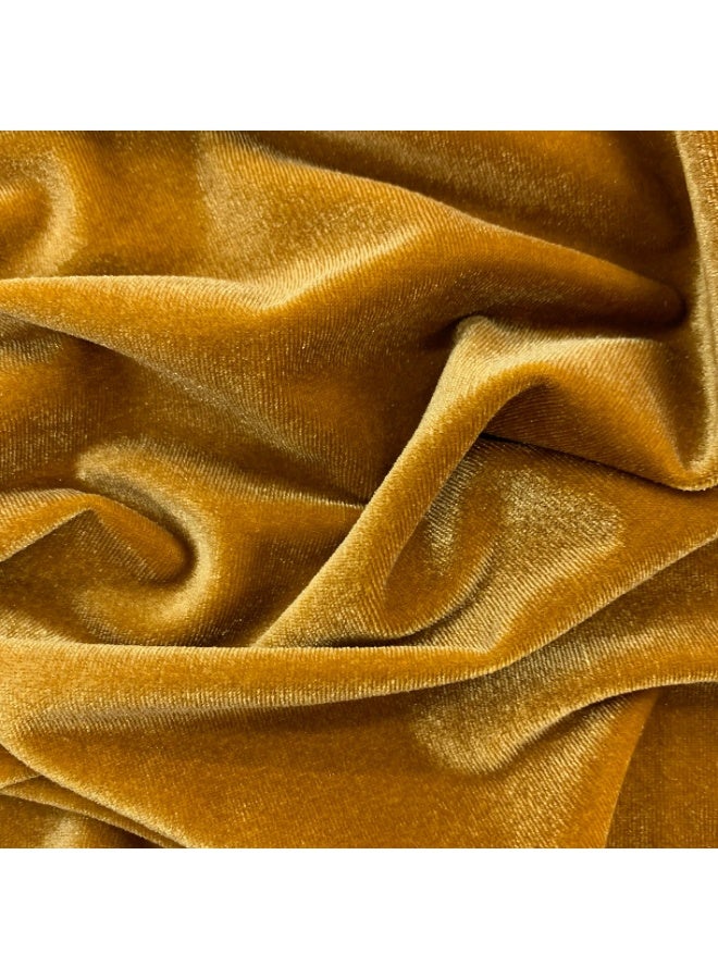 JewelOnPalette Glamorous Gold Velvet Fabric 56'' Wide, 2-Way Stretch, Cut by Yard, for for Bows, Head Wraps, Scrunchies, Clothes, Costumes, Crafts , Cushions - Image 2