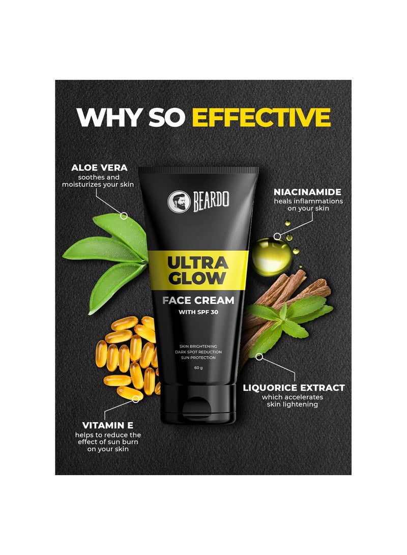 BEARDO Ultraglow All In One Face Cream For Men With SPF 30 Cream 60 g - Image 4