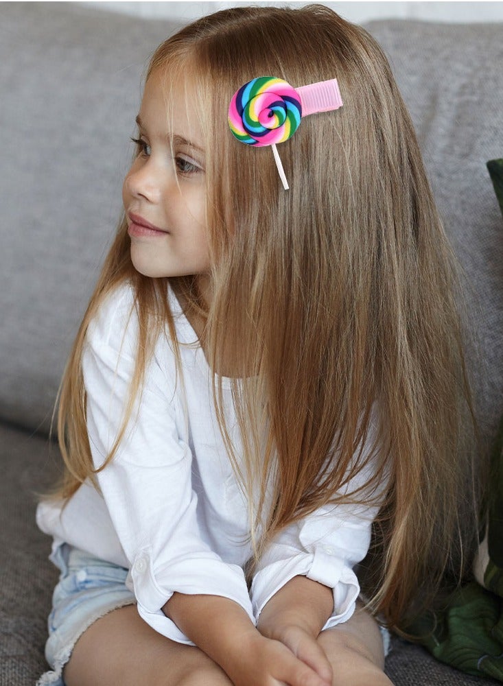 MARGOUN 6 Packs For Hair Clips Cloud Ornaments and Lollipop Colourful Flatback Polymer Hair Clips - Image 3