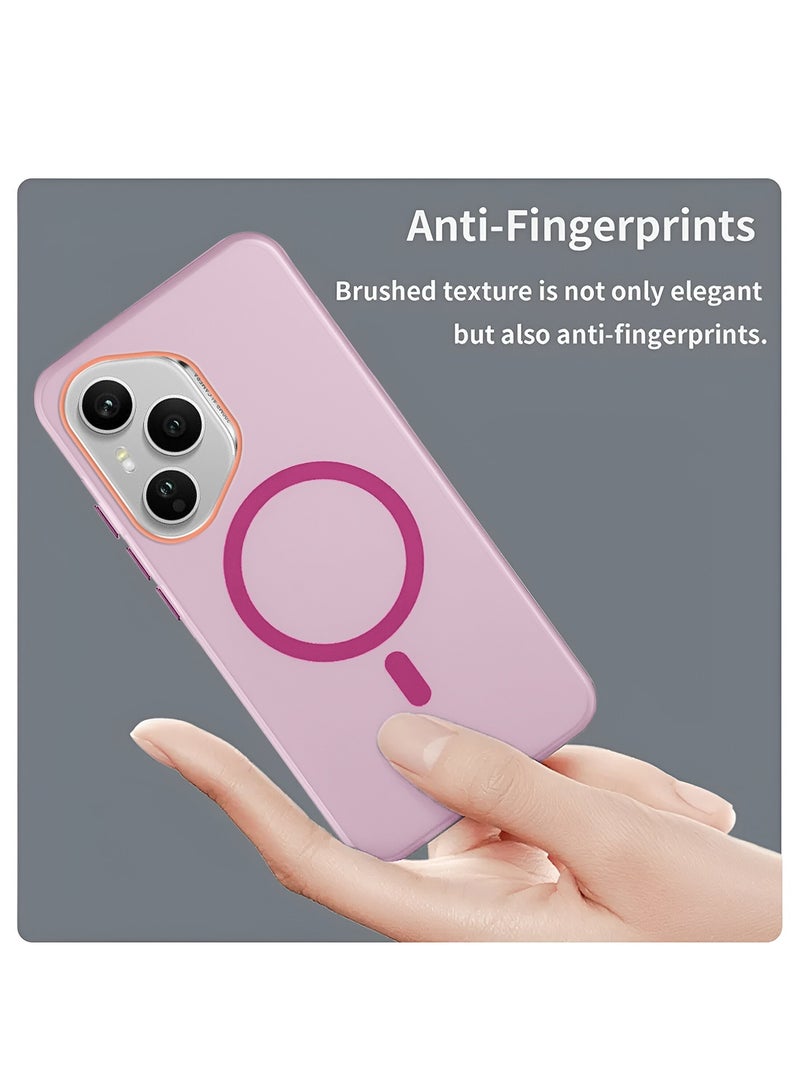 دبليو تيك غطاء حالة أنيق بسمك كاميرا مرتفع لشاحن ماغسيف مغناطيسي هHonor 400 Pro 5G 2025 هجين شفاف (MCMPMN) - وردي فاتح - Image 4