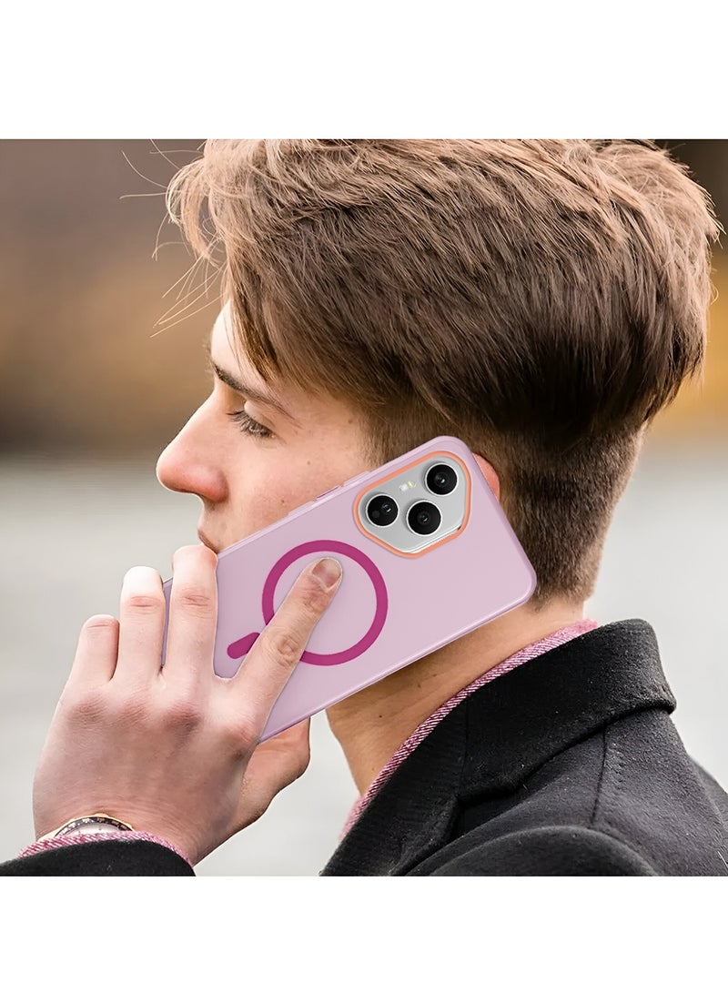 دبليو تيك غطاء حالة أنيق بسمك كاميرا مرتفع لشاحن ماغسيف مغناطيسي هHonor 400 Pro 5G 2025 هجين شفاف (MCMPMN) - وردي فاتح - Image 5