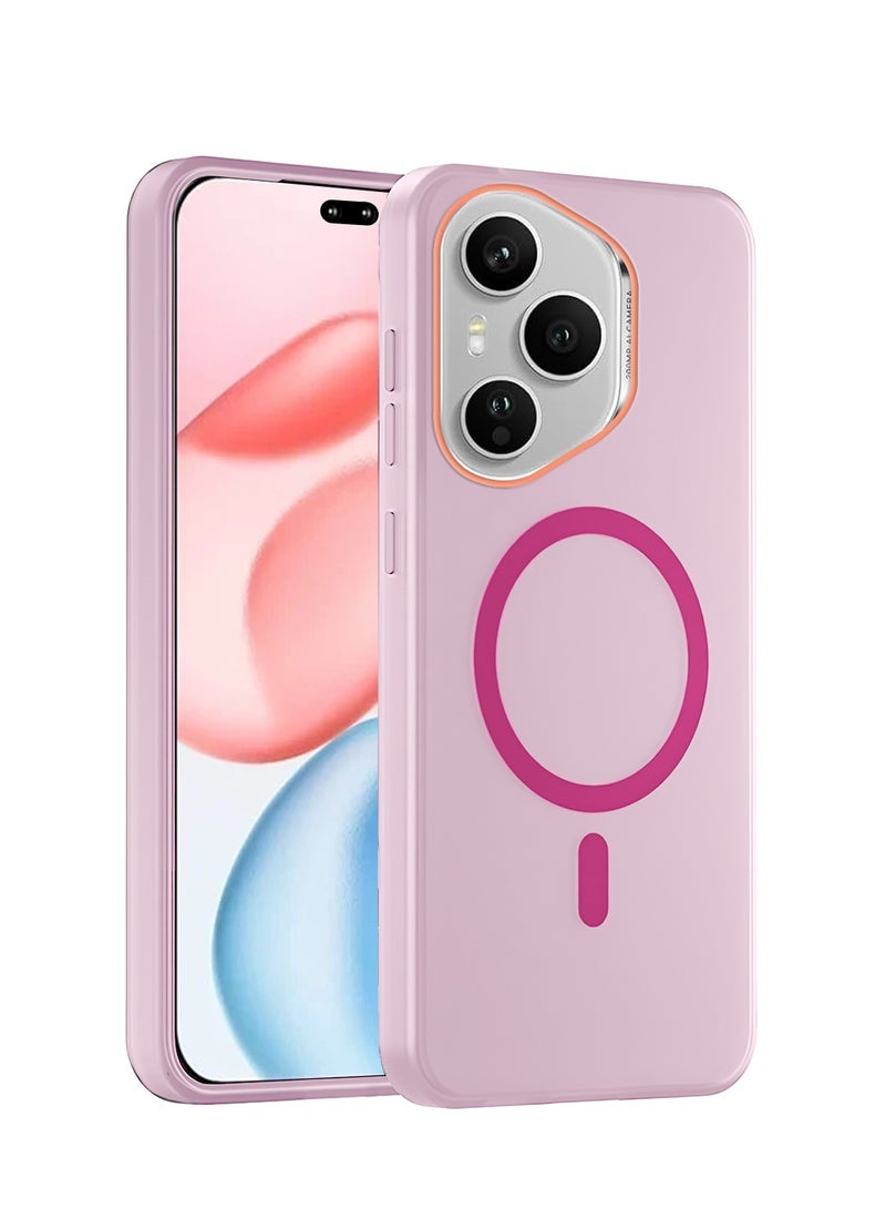 دبليو تيك غطاء حالة أنيق بسمك كاميرا مرتفع لشاحن ماغسيف مغناطيسي هHonor 400 Pro 5G 2025 هجين شفاف (MCMPMN) - وردي فاتح - Image 1