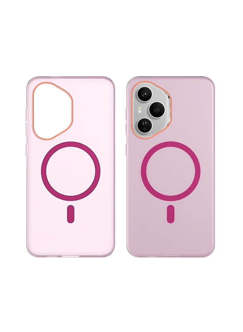 دبليو تيك غطاء حالة أنيق بسمك كاميرا مرتفع لشاحن ماغسيف مغناطيسي هHonor 400 Pro 5G 2025 هجين شفاف (MCMPMN) - وردي فاتح - Image 2