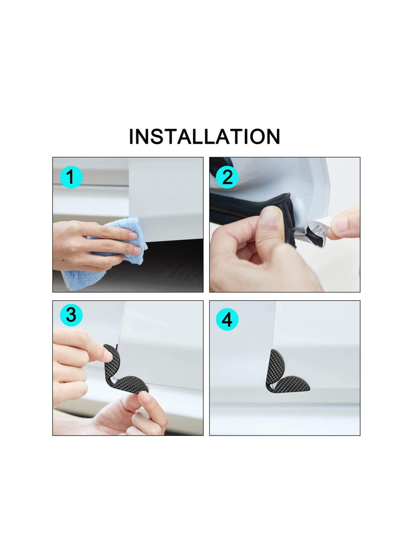 Car Door Edge Guards - 4PCS High Gloss Slim Anti-Collision Trim, Carbon Fiber Texture Bumper Protector, Universal Anti-Scratch Protector for All Cars and SUVs. - Image 4