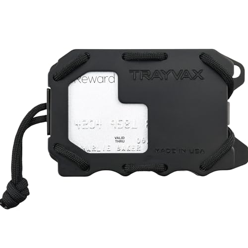Trayvax Original 2.0 Wallet, RFID Front Pocket Tactical Metal Credit Card Holder with Money Clip, Slim Minimalist Wallet for Men and Women, Black - Image 1