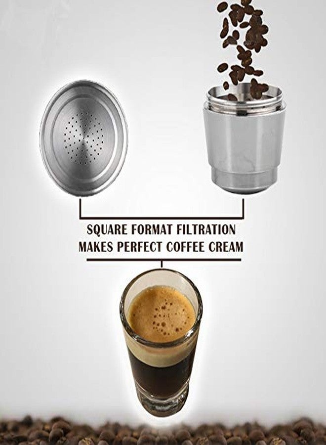 Ashata Reusable Coffee Capsule for Food Grade Stainless Steel Refillable Coffee Capsule with Spoon, 4 to 5g for Machine - Image 3