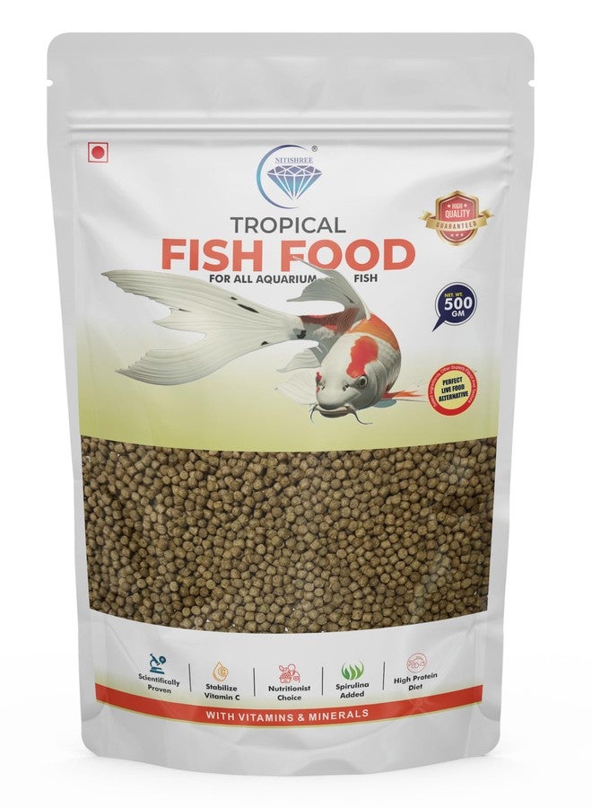 طعام أسماك عالي القيمة الغذائية لجميع مراحل الحياة - حبيبات صغيرة - 500 غرام - Image 1