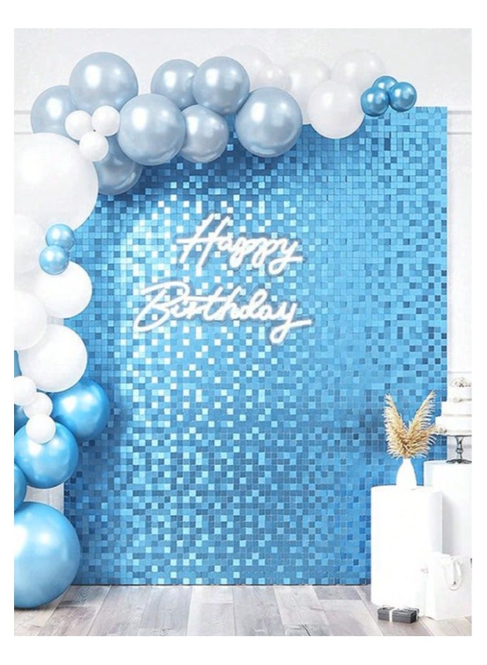 Blue Foil Backdrop 2m Length 1m Width Glitter Foil Backdrop for Wedding Birthday Baby Shower Party Decoration - Image 3