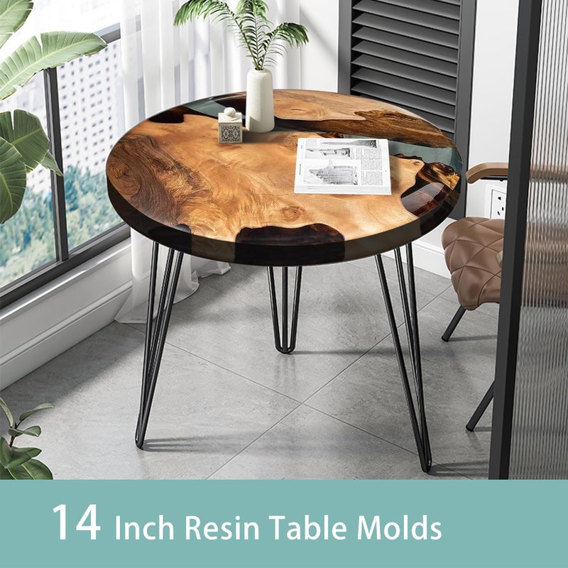 Vehipa Extra Large Resin Table Mold 14 Inch Round Silicone Epoxy Resin Molds for River Table, DIY Crafts,Cutting Board, Desktop Decoration - Image 5