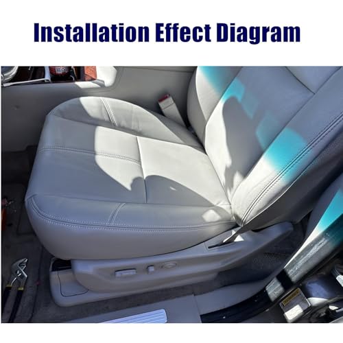 AOUTTUOA Front Left Driver Side Bottom Leather Seat Cover & Foam Cushion Gray Compatible with Chevy Tahoe Suburban Avalanche Silverado GMC Yukon Sierra 2007 2008 2009 2010 2012 2013 2014 - Image 3