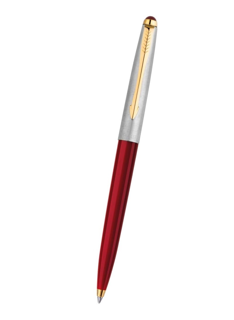 PARKER Parker Galaxy Stainless Steel Gold Trim Ball Pen - Red Body - Image 2
