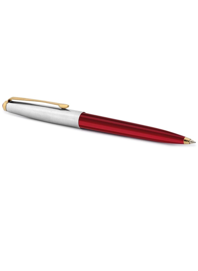 PARKER Parker Galaxy Stainless Steel Gold Trim Ball Pen - Red Body - Image 3