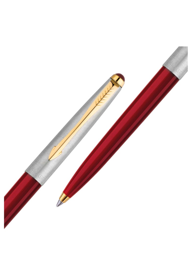 PARKER Parker Galaxy Stainless Steel Gold Trim Ball Pen - Red Body - Image 4