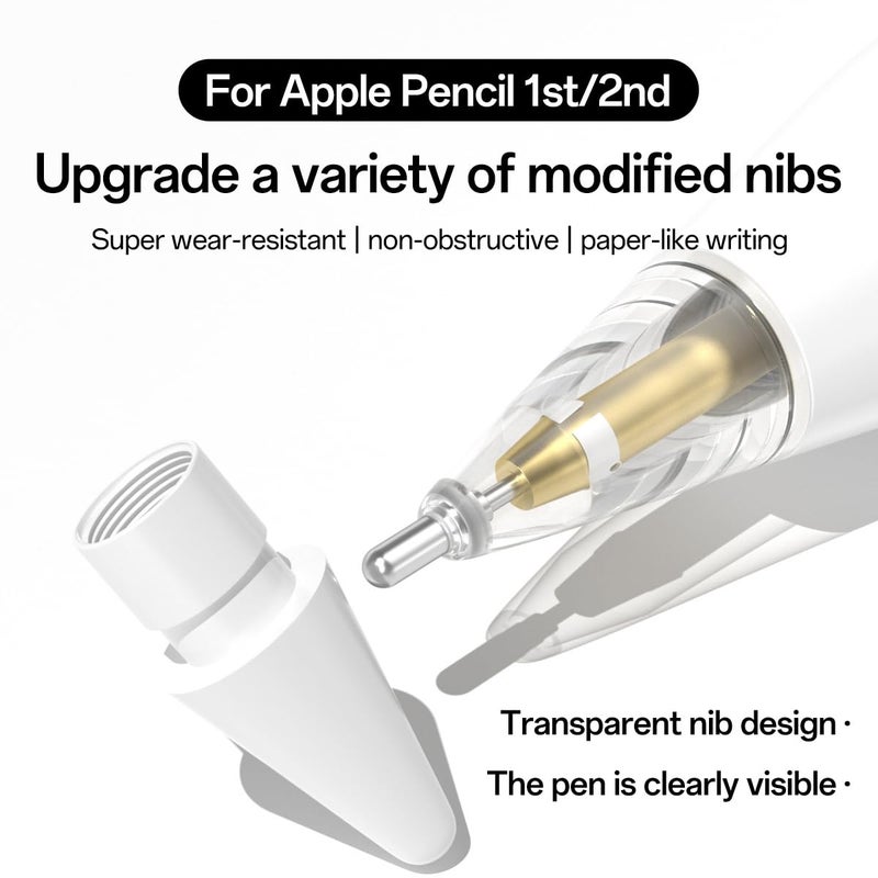 LOVE MEI Replacement Pencil Tips for Apple Pencil Pro,Upgraded Pen Tips fit for Apple 2nd 1st Gen USB-C,Metal Pencil Tips with Storage Case,IPad Pro Pencil Sets - Image 2