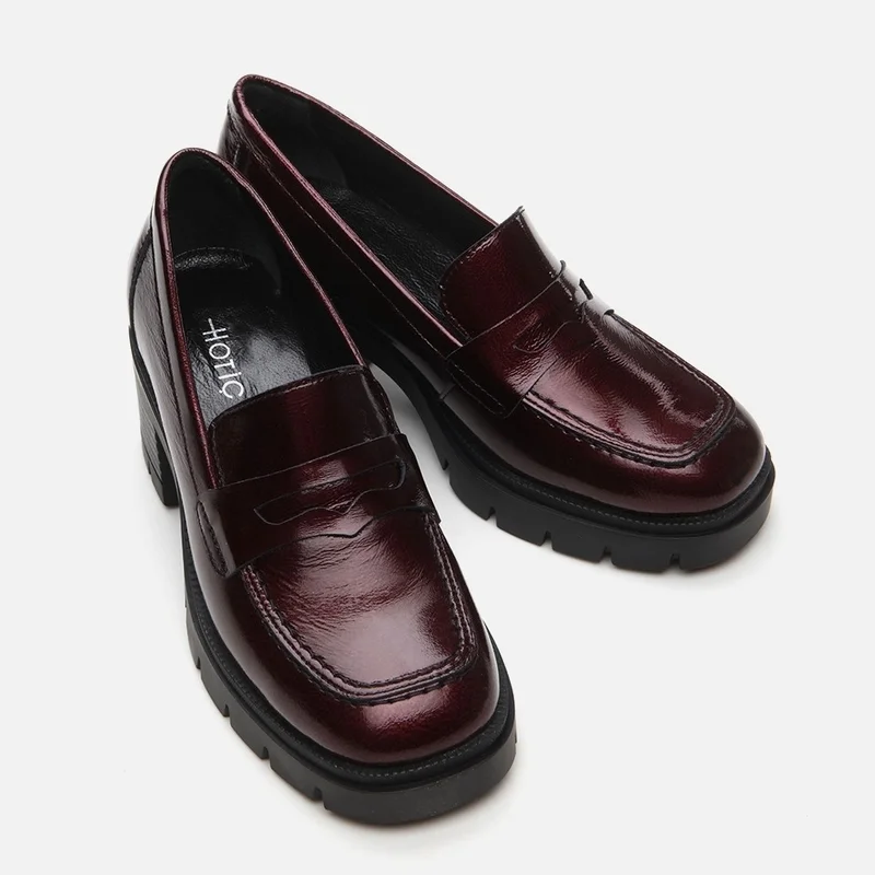 Hotiç 01AYH294730A780 GENUINE Leather Claret Red Women's Loafer