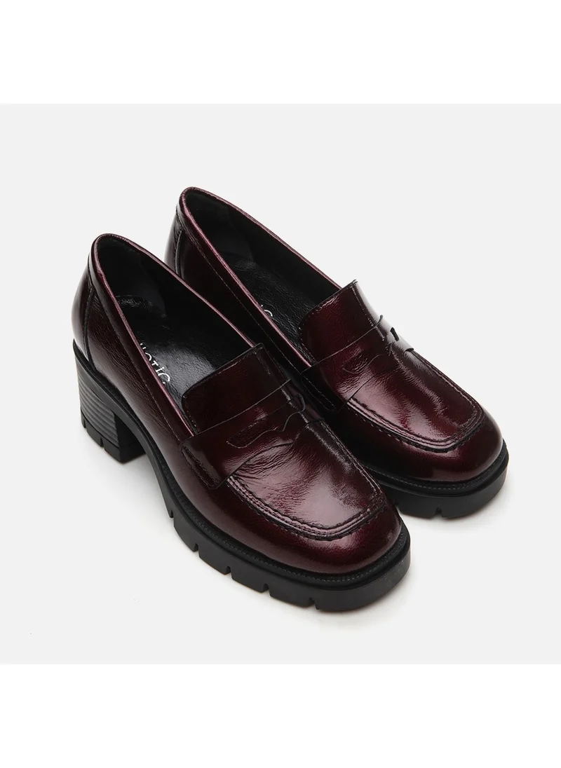 Hotiç 01AYH294730A780 GENUINE Leather Claret Red Women's Loafer