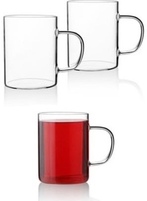 PEROTTI Set of 3 Heat-Resistant Glass Cups Thermisil Mug 