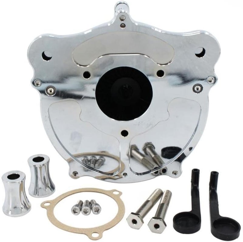 DEMULAX Black Contrast Cut Motorcycle Air Cleaner Filter - Image 3