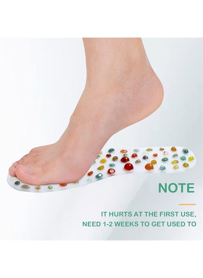 Relaxally - Acupressure Shoes Insert for Women, Stimulate Foot Pressure Point Mat, Massage Sandals, Flat Feet Massager, Real Stone Insole for Men Women, Relieve Feet Tension Joint Pain, Gift for Mom Dad (45) - Image 1