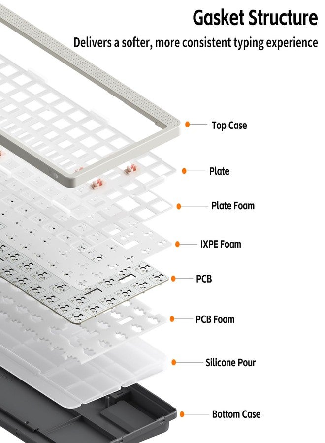 NuPhy Node75 Wireless Mechanical Keyboard, 75% Hot Swappable Custom Low Profile Keyboard, 84 keys Computer Gaming Keyboards, Supports Touch Gestures, PBT Keycaps, RGB Backlit, Bluetooth/2.4GHz/USB-C - Image 5