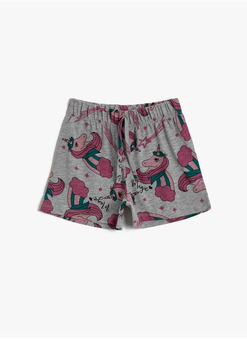 كوتون Unicorn Printed Shorts