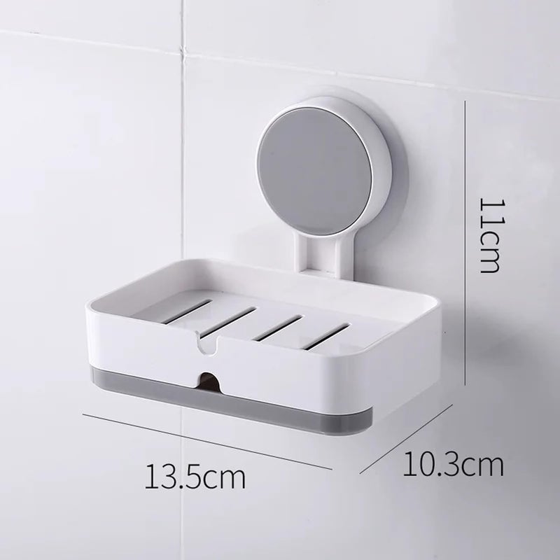 TERXA Soap Holder | Wall Mount Self Adhesive Soap Stand | for Kitchen/Sink/Washbasin/Bathroom | with Removable Drain Tray | Soap Storage Organizer | Bathroom Accessories (Pack of 1,Multicolor) - Image 4