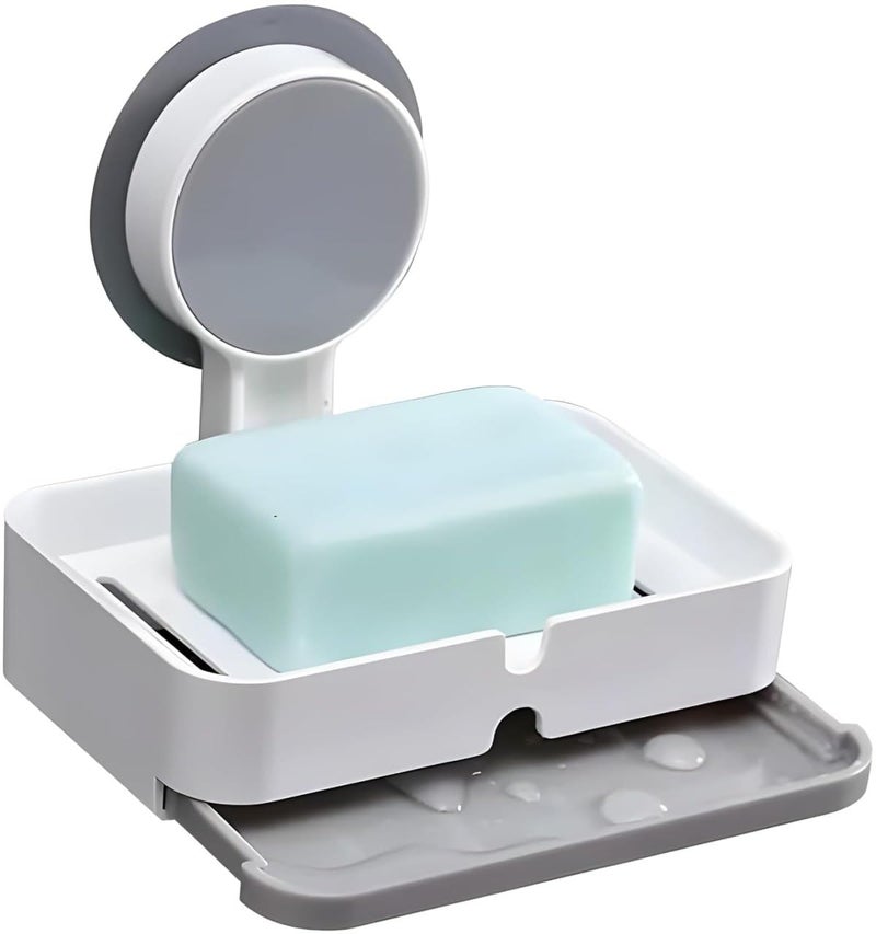 TERXA Soap Holder | Wall Mount Self Adhesive Soap Stand | for Kitchen/Sink/Washbasin/Bathroom | with Removable Drain Tray | Soap Storage Organizer | Bathroom Accessories (Pack of 1,Multicolor) - Image 2