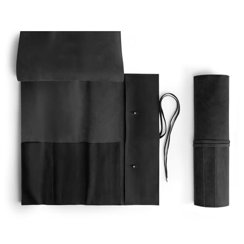 Hide & Drink Rustic Leather Knife Roll Case, Durable Chef Knife Bag for Professional Chefs, Knife Roll Bag, Portable Carrying Case for Knives and Tools, Ideal for Culinary Travel, Knife Bags for Chefs Professional - Image 2