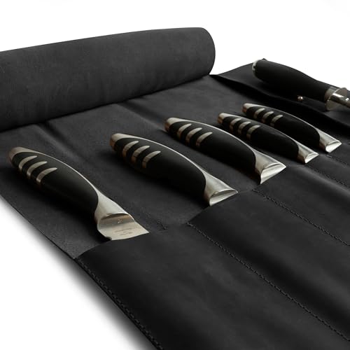 Hide & Drink Rustic Leather Knife Roll Case, Durable Chef Knife Bag for Professional Chefs, Knife Roll Bag, Portable Carrying Case for Knives and Tools, Ideal for Culinary Travel, Knife Bags for Chefs Professional - Image 3
